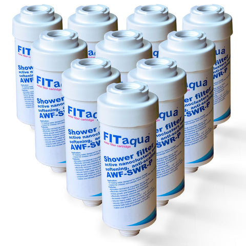 10x Shower Filter FitAqua, Water Filter Shower for the Benefit of Your Skin AWF-SWR-P