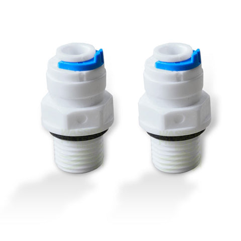 2 self-sealing adapters refrigerator filter AG1/4"x1/4" hose with clip