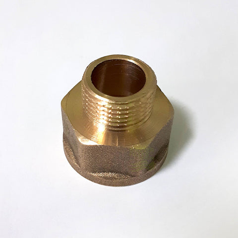 Reducer, adapter, brass, AG 3/8 inch x IG 1/2 inch