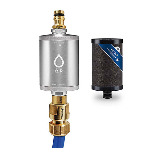 Alb Mobil Active Camping-Wasserfilter mit Geka-Anschluss (Aluminium Silber)
