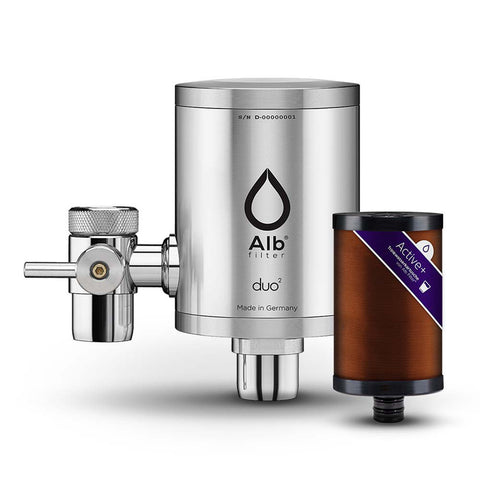 AlbFilter® Duo Active drinking water filter for taps (stainless steel)