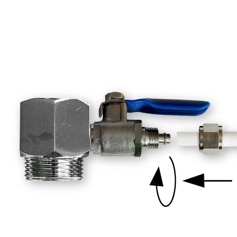 3/4" water connection SBS refrigerator/reverse osmosis system + shut-off valve