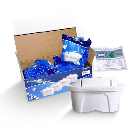 Pack of 4 FilterLogic FL402H, Brita Maxtra compatible