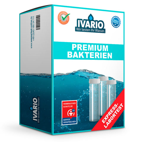 Ivario Water Test Bacteria Premium, for E. coli, Legionella, Pseudomonas
