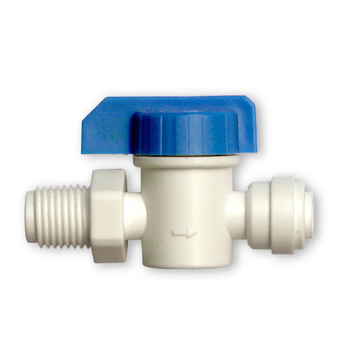 Shut-off valve 6.4mm (1/4") hose x 6.4mm (1/4") AG NPTF, ball valve