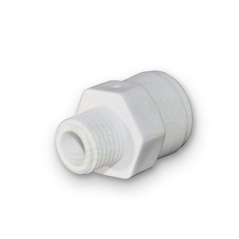 Quick release, straight (1/4" male thread x 3/8" hose) for reverse osmosis