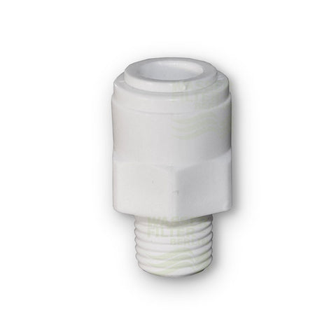 Quick release, straight (1/4" male thread x 3/8" hose) for reverse osmosis