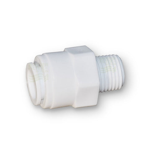 Quick release, straight (1/4" male thread x 3/8" hose) for reverse osmosis