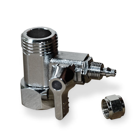 Anschluss mit Hahn, 1/2" AG/IG x 3/8" Schlauch