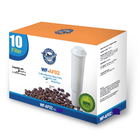 10x 60209 Filter Alternative  für Jura-Kaffeemaschine mit weißem Filter, AF02 DelfinFilter