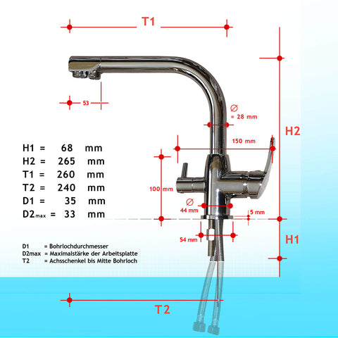 Design three-way faucet Falvero, 3-way faucet
