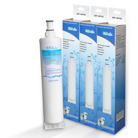3x ECOAqua EFF-6015A, komp. Whirlpool 4396510 Kühlschrankwasserfilter