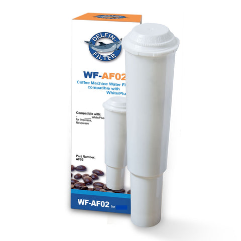 4x AF02 DelfinFilter für Jura-Kaffeemaschine mit weißem Filter 60209 Plus White