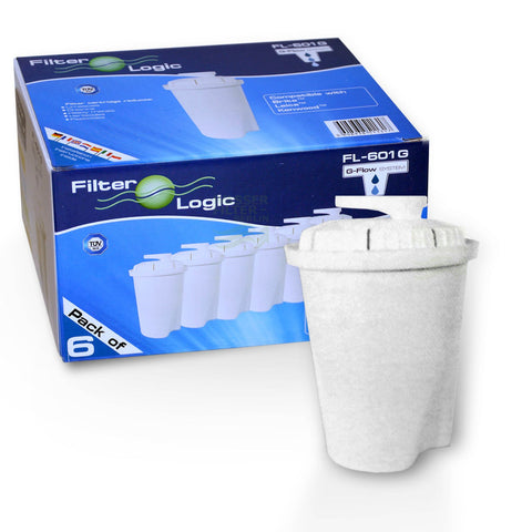6er Wasserfilter Set "FilterLogic FL601G" Alternative für Brita Classic