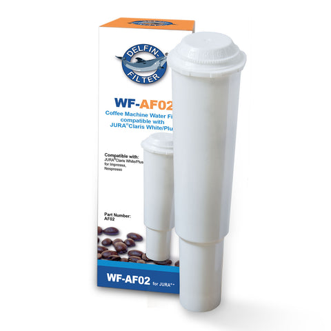 6x AF02 DelfinFilter für Jura-Kaffeemaschine mit weißem Filter 60209 Plus White gratis EM-Pipes