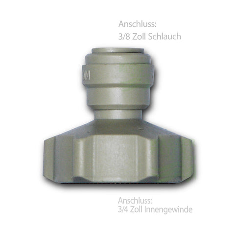 Adapter Anschluss 3/4 Zoll IG für Kühlschrank Schlauch  3/8 Zoll