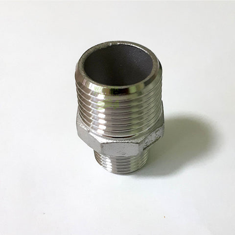 Doppelnippel, Adapter, Edelstahl, AG 3/8 Zoll x 1/2 Zoll