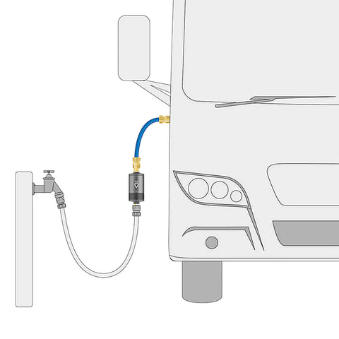 Alb Mobil Active camping water filter with Geka connection (aluminum titanium)