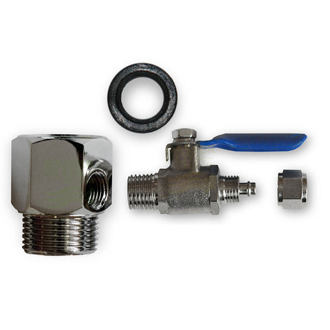 3/8 Zoll Wasseranschl. m. Absperrhahn 1/4"  f. SBS Kühlschr., Umkehrosmose