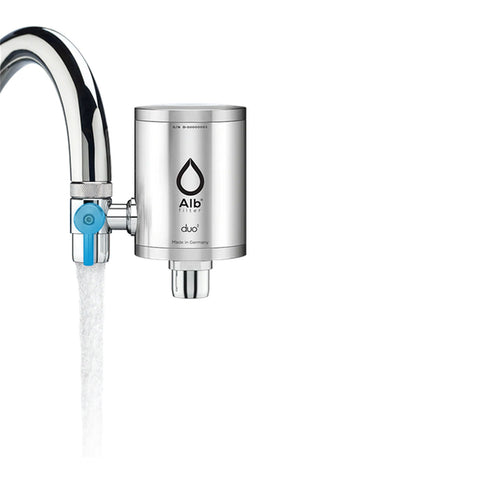 Alb Filter Duo Active Plus+ Trinkwasserfilter für Wasserhahn (Edelstahl Natur)