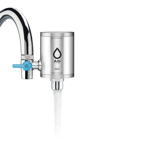 Alb Filter Duo Active Plus+ Trinkwasserfilter für Wasserhahn (Edelstahl Natur)