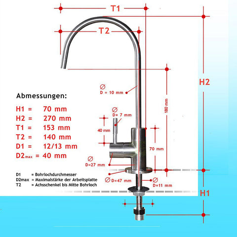 EDELSTAHL Wasserhahn Vego gebürstet, mit Keramikventil