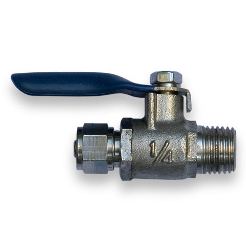 Kugelhahn für Wasseranschluss Umkehrosmose 1/4 AG x 1/4 Schlauch