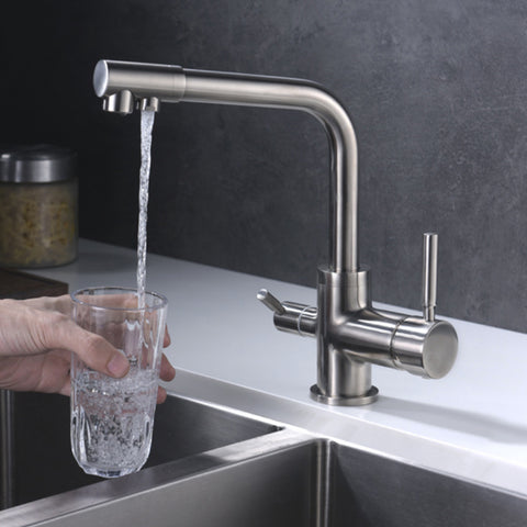 Opal, 3-Wege-Wasserhahn, Edelstahl massiv