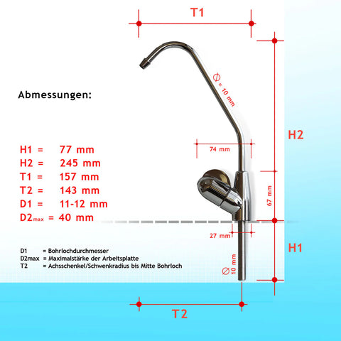 Wasserhahn Venezia mit Keramikventil (6033), Edelstahl-Optik