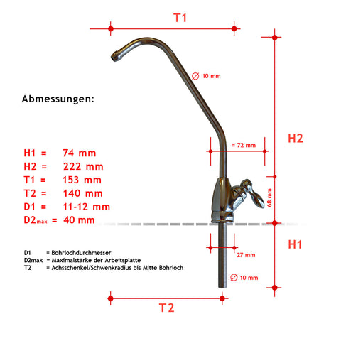 Wasserhahn mit Keramikventil (massiver Sockel)